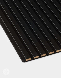 Black Acoustic Slat Wall Panels for stylish interior wall panelling, offering modern design and sound absorption for home or office spaces.