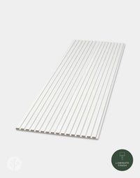Snow White Acoustic Slat Wall Panels with laminate finish for enhancing interior wall panelling and sound quality.