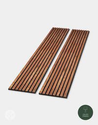 Natural Walnut Acoustic Slat Wood Wall Panels with oiled finish for elegant interior wall panelling and sound improvement.
