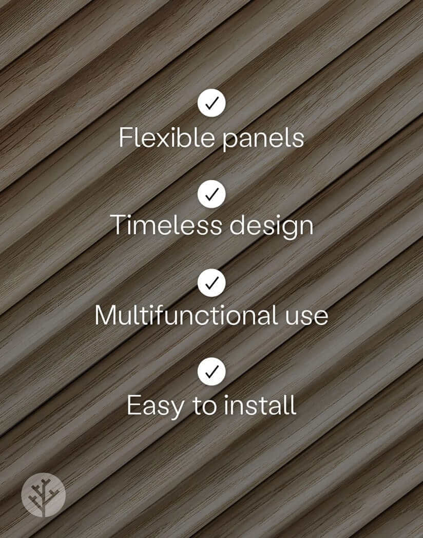 Oak Mini-Ridge Tambour Panels featuring flexible design, timeless style, multifunctional use, easy installation, perfect for luxury walls.