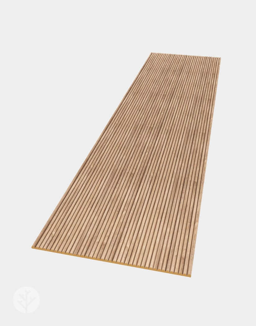 Oak Mini-Ridge Flexible Tambour Wood Panel showcasing luxury wall panels for interiors, ideal for creating curves and accents.
