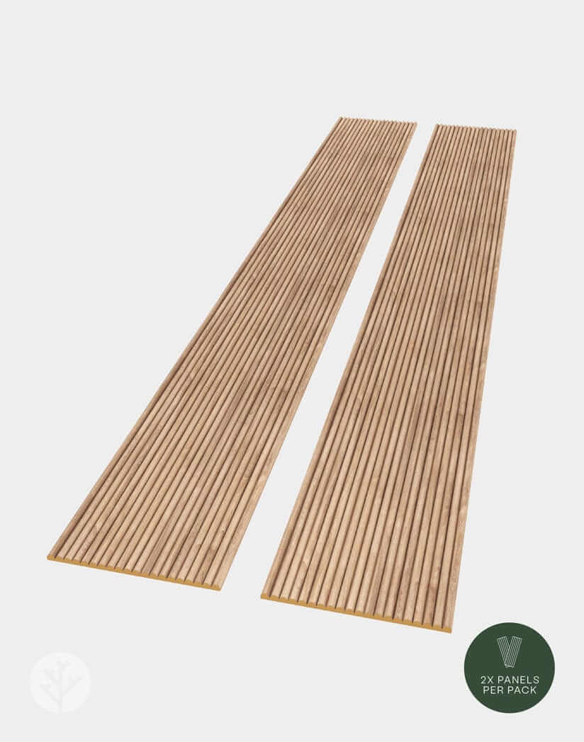 Oak Mini-Ridge Flexible Tambour Wood Panels for luxury wall design, showcasing natural oak texture and versatile modern appeal.
