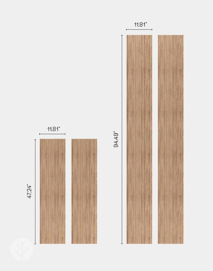 Oak Mini-Ridge Flexible Tambour Wood Panels in various sizes, luxury wall panels for modern interiors.