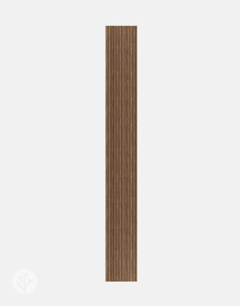Walnut Mini-Ridge Flexible Tambour Wood Panel showcasing rich walnut fluted design for versatile applications.