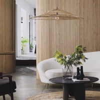 Elegant interior with Oak Mini-Ridge Flexible Tambour Wood Panels as wall design, featuring luxury wall panels and modern decor.